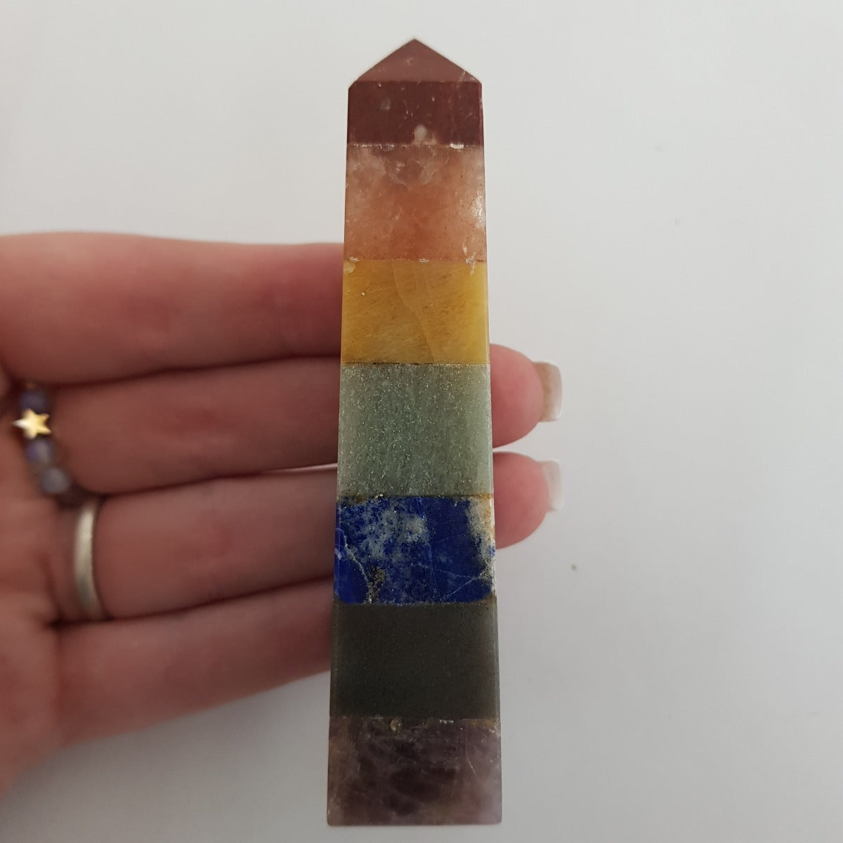7 Chakra Obelisk Generator - 9.5cm 7 Chakra Obelisk Generator - 9.5cm
